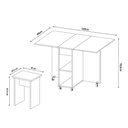 Ver imagem 3 de Conjunto Mesa Dobrável Jade com 4 Bancos Rodízios e Nichos para Cozinha Bar Varanda Gourmet - Preto
