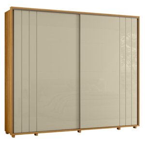 Guarda Roupa Casal Dalí Ripado 2 Portas Deslizantes Cumaru/opala - Madetec