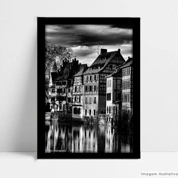Quadro Decorativo Estrasburgo - Branco - 15x21cm - 1