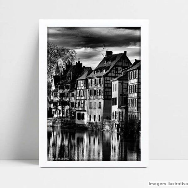 Quadro Decorativo Estrasburgo - Branco - 15x21cm - 2