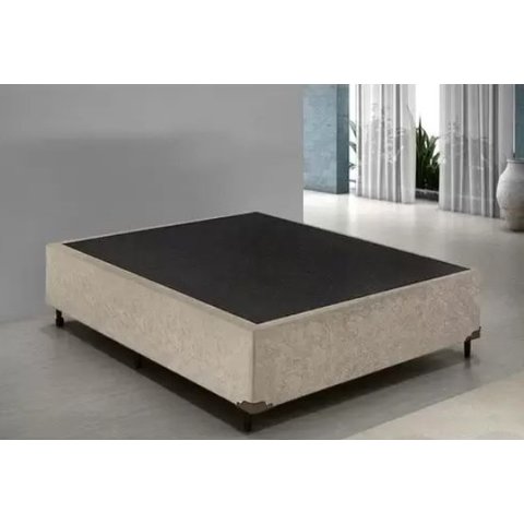 Base Box Lobbox Casal 1,38 X 1,88 X 0,28 Suede Amassado Bege