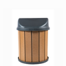 Lixeira Madeira Plástica 75 Litros - 50 Cm:marrom/preto - 2