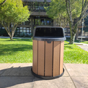 Ver imagem 3 de Lixeira Madeira Plástica 75 Litros - 50 Cm:marrom/preto