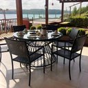 Ver imagem 1 de Jogo de Mesa com 6 Cadeiras de Alumínio e Fibra Sintética para Área Externa Jardim Piscina