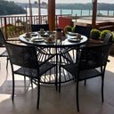 Ver imagem 2 de Jogo de Mesa com 6 Cadeiras de Alumínio e Fibra Sintética para Área Externa Jardim Piscina