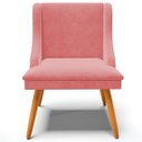 Ver imagem 7 de Kit 5 Cadeiras Decorativas Sala de Jantar Pés Palito de Madeira Firenze Suede Rosê/Natural G19 - Gra