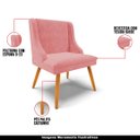 Ver imagem 4 de Kit 5 Cadeiras Decorativas Sala de Jantar Pés Palito de Madeira Firenze Suede Rosê/Natural G19 - Gra