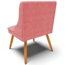 Ver imagem 6 de Kit 5 Cadeiras Decorativas Sala de Jantar Pés Palito de Madeira Firenze Suede Rosê/Natural G19 - Gra