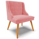 Ver mais imagens de Kit 5 Cadeiras Decorativas Sala de Jantar Pés Palito de Madeira Firenze Suede Rosê/Natural G19 - Gra