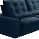 Ver imagem 6 de Sofá Retrátil Reclinável para Sala 3 Lugares 210cm Curie F04 Veludo Azul - Lyam Decor