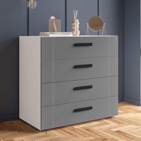 Cômoda Organizadora 90cm com 4 Gavetas 240841 Linha Lisboa Politorno Móveis