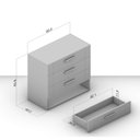 Ver imagem 3 de Cômoda Organizadora 90cm com 4 Gavetas 240841 Linha Lisboa Politorno Móveis