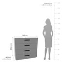 Ver imagem 2 de Cômoda Organizadora 90cm com 4 Gavetas 240841 Linha Lisboa Politorno Móveis