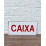 Placa de Sinalização Caixa Fundo Branco Letra Vermelha 15x30 - 3