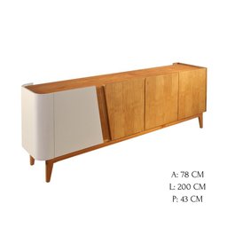 Buffet Rubia - Madeira Maciça 2,00m com 4 Portas - Távoli Decor - 5