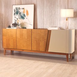 Buffet Rubia - Madeira Maciça 2,00m com 4 Portas - Távoli Decor - 2