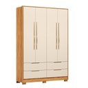 Ver imagem 1 de Guarda Roupa Casal Domo 44020pe 4 Portas Cinamon Off White com Pés – Demóbile