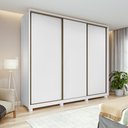 Ver imagem 1 de Guarda-roupa Casal 100% Mdf 3 Portas 6 Gavetas Vitta 2,70 com Pés Branco