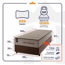 Ver imagem 4 de Conjunto Cama Box Espuma San Diego Bege Solteiro 88x188x67