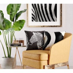 ALMOFADA BELCHIOR QUADRADA 43 X 43 SILK HOME - UN - PRETO-ZEBRA - 2
