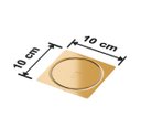 Ver imagem 4 de Ralo Click Banheiro Quadrado 10x10 Dourado Gold Brilhante