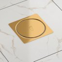 Ver imagem 1 de Ralo Click Banheiro Quadrado 10x10 Dourado Gold Brilhante