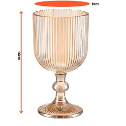 Kit Graffiato com 6 Taças e 1 Jarra de Vidro Âmbar para Suco ou Água - 7 Peças - 2