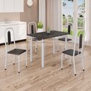 Ver imagem 1 de Conjunto de Mesa com 4 Cadeiras Lívia Branco/Preto