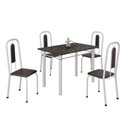 Ver imagem 2 de Conjunto de Mesa com 4 Cadeiras Lívia Branco/Preto