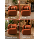 Ver imagem 3 de Kit 4 Poltrona Orgânica Chloe Boucle Terracota Redonda Decorativa com Almofada Plumante - Arkell