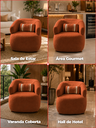 Ver imagem 3 de Kit 4 Poltrona Orgânica Chloe Boucle Terracota Redonda Decorativa com Almofada Plumante - Arkell