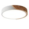 Plafon Redondo Branco com Detalhe Estilo Madeira 40cm Led 25w Bivolt Paris Luz - 1