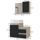 Ver imagem 3 de Conjunto Gabinete Banheiro Cross 60 (gabinete+espelheira+cuba) Madeirado Preto