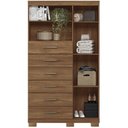Ver imagem 4 de Multi Cômoda Marbella 1 Porta 6 Gavetas Pés Jatobá