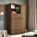 Ver imagem 2 de Multi Cômoda Marbella 1 Porta 6 Gavetas Pés Jatobá