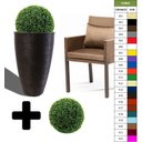 Ver imagem 1 de Kit Vaso Planta + Buchinho 65x40 Oval Moderno Polietileno BGPLASTICOS V1365B TERRACOTA 016