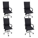 Ver imagem 1 de Kit 4 Cadeiras Eames Esteirinha Presidente Escritório Alta Preta