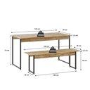Ver imagem 4 de Mesa de Jantar com 2 Bancos Estilo Industrial Tub Carvalho / Est.preta