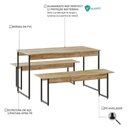 Ver imagem 5 de Mesa de Jantar com 2 Bancos Estilo Industrial Tub Carvalho / Est.preta