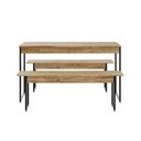 Ver imagem 1 de Mesa de Jantar com 2 Bancos Estilo Industrial Tub Carvalho / Est.preta