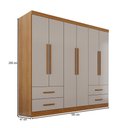 Ver imagem 4 de Guarda-roupa Casal Balder Premium 6 Portas 4 Gavetas Cinamomo/off White - Pnr Móveis