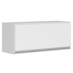 Kit 02 Armários Aéreo Multiuso Geladeira Lux 60cm 100% MDF Basculante Branco TX Fosco - Abmaza - 5