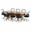 Ver imagem 3 de Mesa de Reunião para Escritório 8 Lugares 220x100cm Tampo 30mm ME4190 Amêndoa - Tecnomobili