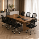 Ver imagem 1 de Mesa de Reunião para Escritório 8 Lugares 220x100cm Tampo 30mm ME4190 Amêndoa - Tecnomobili
