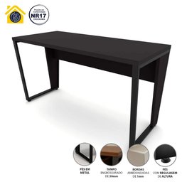 Escrivaninha Industrial 1,35m Tampo 30mm Pre Pés Metal F5 - 4