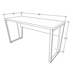 Escrivaninha Industrial 1,35m Tampo 30mm Pre Pés Metal F5 - 3