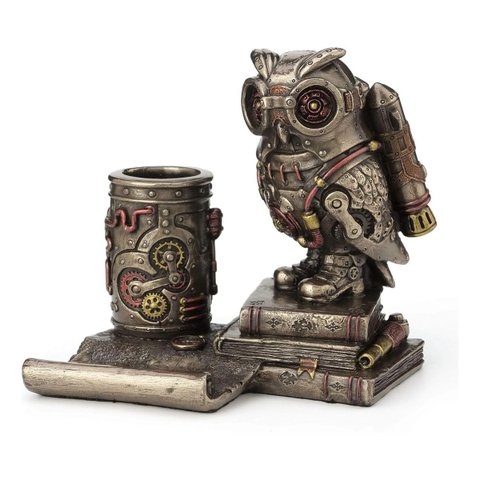 Estatua Coruja Steampunk Veronese 00808 Bronze
