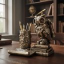 Ver imagem 5 de Estatua Coruja Steampunk Veronese 00808 Bronze