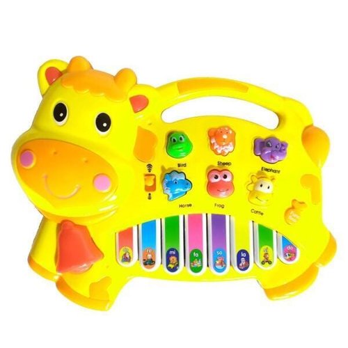 Teclado Infantil Musical Brinquedo com Luzes Polvo Laranja