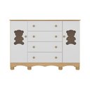 Ver imagem 7 de Cômoda Infantil 125cm 2 Portas com Vidro e 4 Gavetas Ternura Multimóveis Mp4480 Madeirado/branco